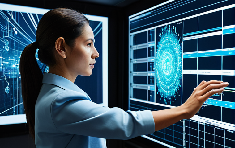 A professional data engineer in modest business attire stands before a vast, intricate holographic projection of a digital twin, depicting a sprawling industrial facility. The projection visualizes complex, multi-colored data streams flowing from diverse, interconnected machinery, some appearing modern, others legacy, highlighting the challenge of heterogeneous integration and real-time synchronization. The background is a sophisticated, clean control room filled with real-time dashboards. Professional photography, high detail, sharp focus, dynamic lighting, safe for work, appropriate content, fully clothed, professional, perfect anatomy, correct proportions, natural pose, well-formed hands, proper finger count, natural body proportions.