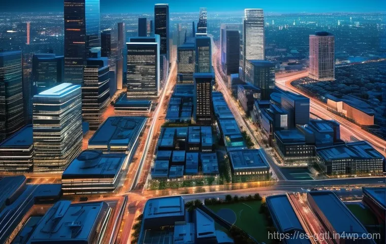 디지털 트윈의 성공적인 적용을 위한 전략 - Image Prompt 1: Smart City Digital Twin - Urban Optimization**