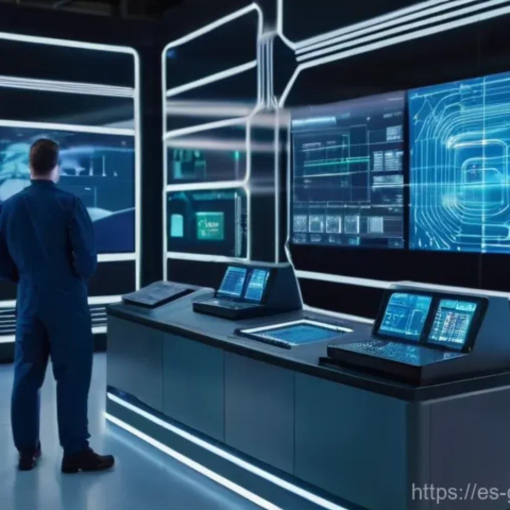 디지털 트윈과 데이터 시각화 기술 - **Prompt 1: Industrial Digital Twin in Action**
    "A sleek, futuristic manufacturing facility inte...